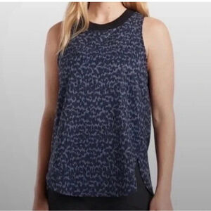 Athleta Zephyr Print Tank Top Blurred Camo Grey size 1X Crewneck